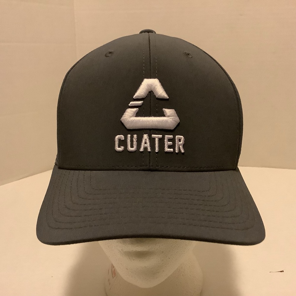 Cuater Travis Mathew Flex Fit Tech Golf Hat Gray With White Logo SnapBack Cap
